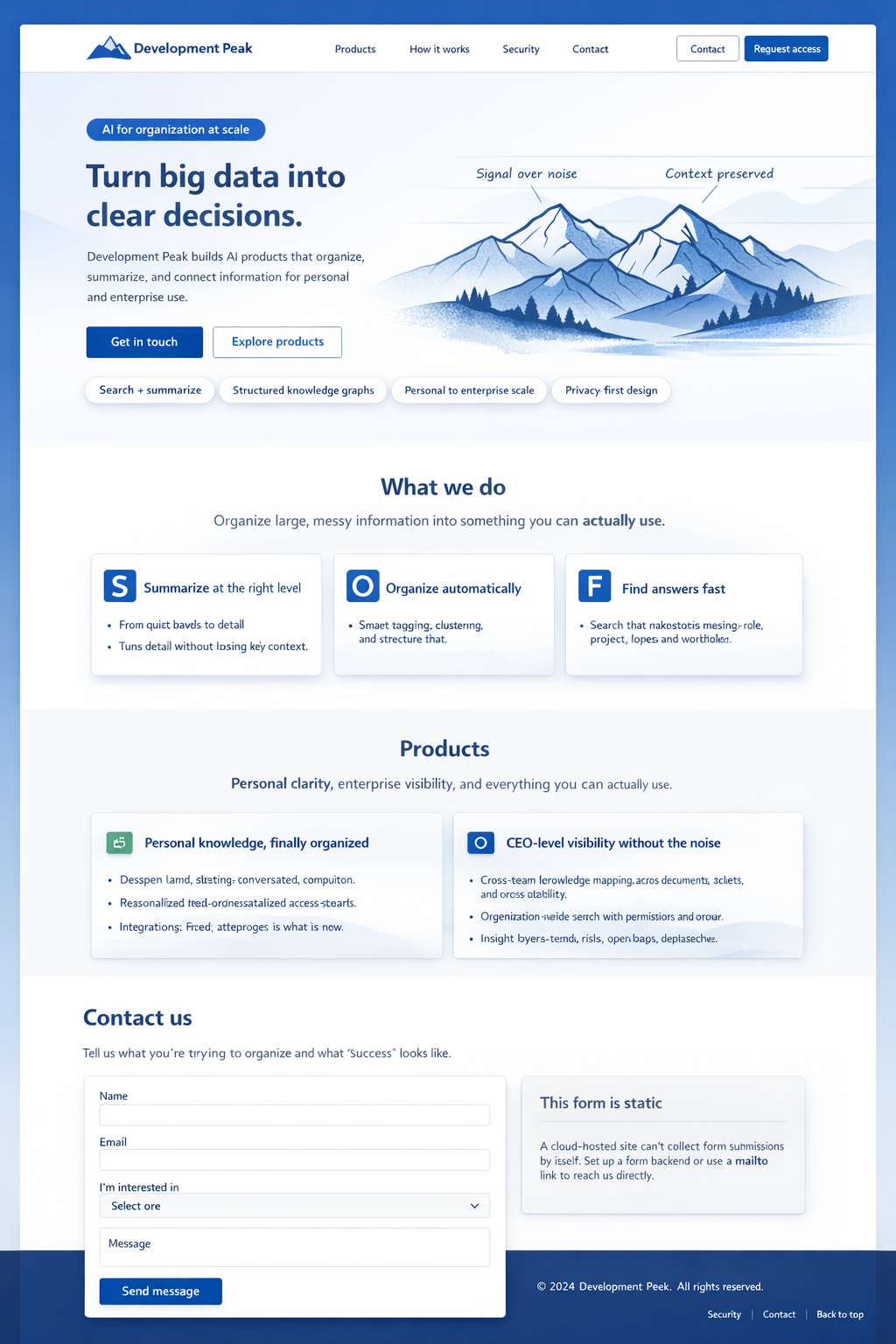 Development Peak mountain illustration